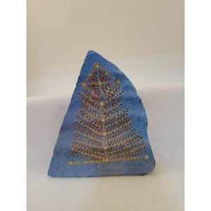 Christmas Painted Rock : Christmas Tree Dot Art